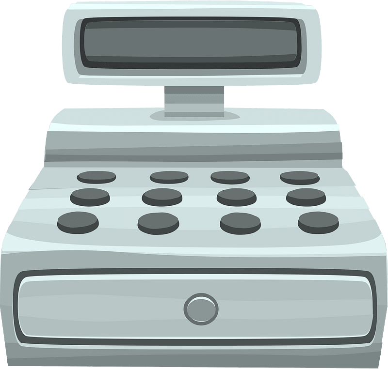 Grey simple cash register