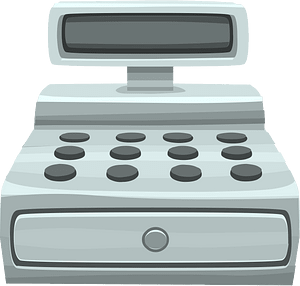 Grey simple cash register