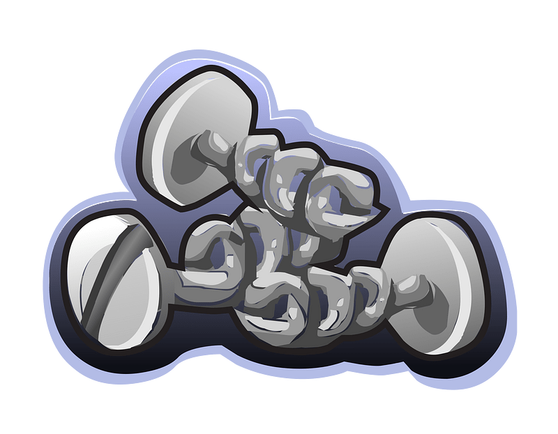 Two grey screws
