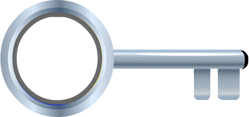 Silver round fantasy door key