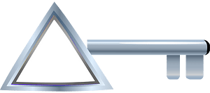 Silver triangle fantasy door key