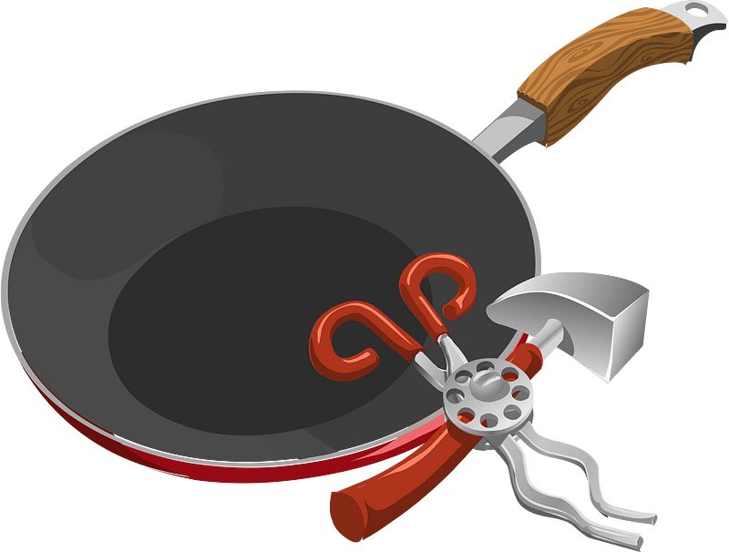 Frying pan and tools