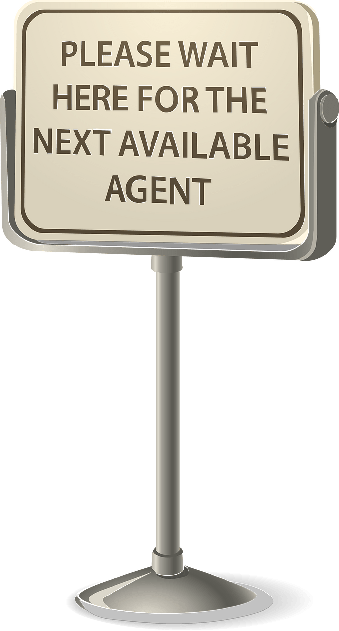 Bureaucratic hall sign wait