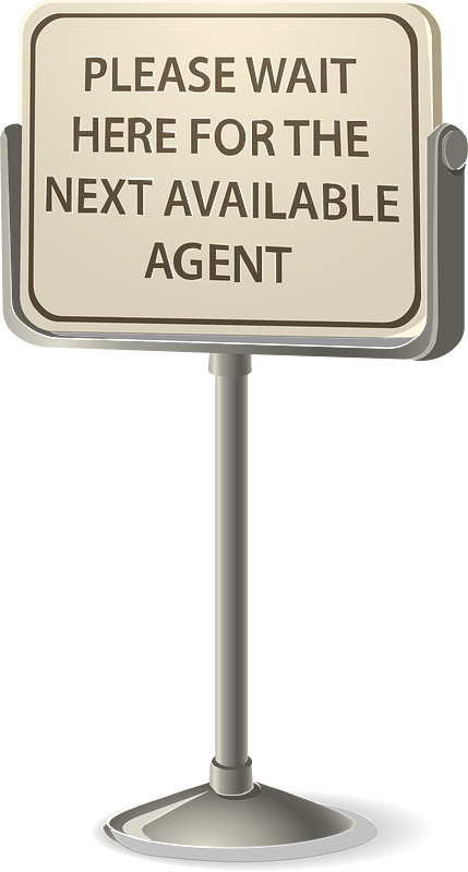 Bureaucratic hall sign wait