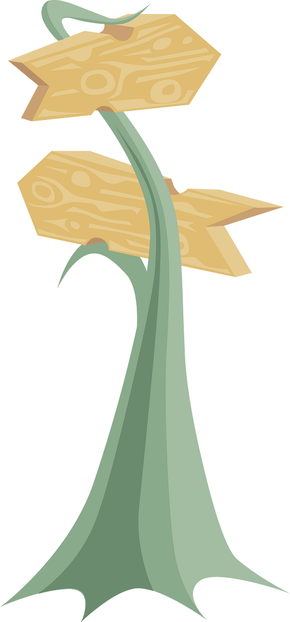 Double arrows signpost