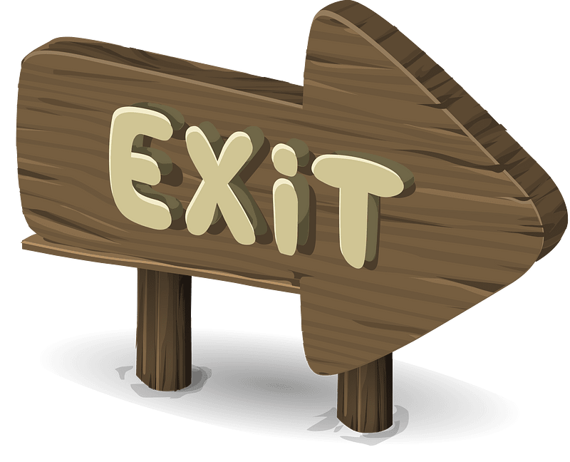Exit pointer right sign