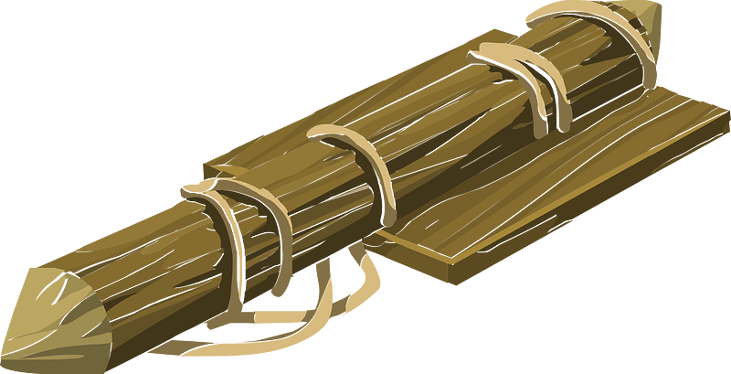 Fallen wooden log sign