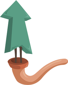 Green arrow up sign