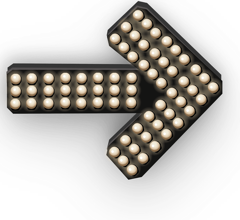 Horizontal lit arrow sign