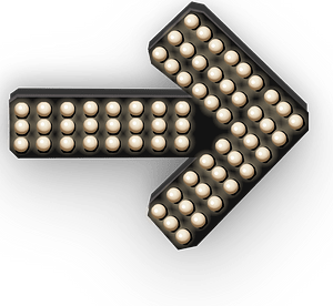 Horizontal lit arrow sign