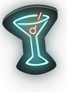 Neon martini sign