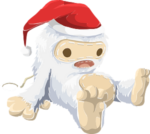 Christmas yeti doll