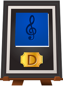 Blue music trophy