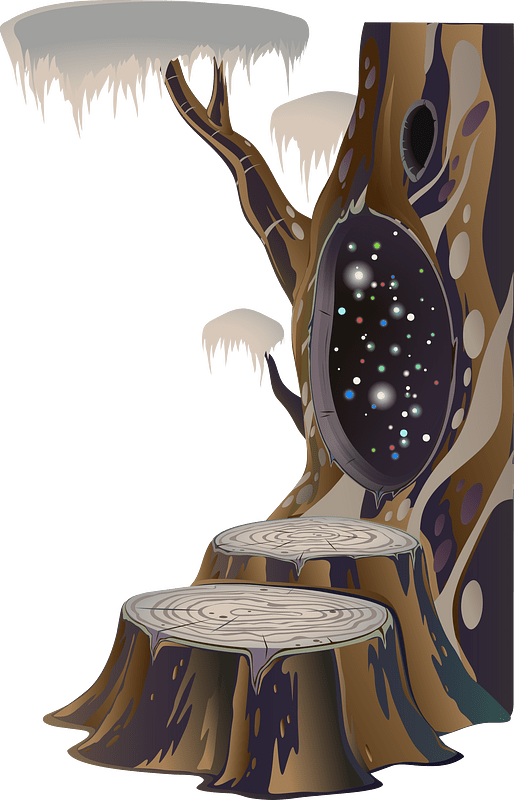 Cave entrance magic tree