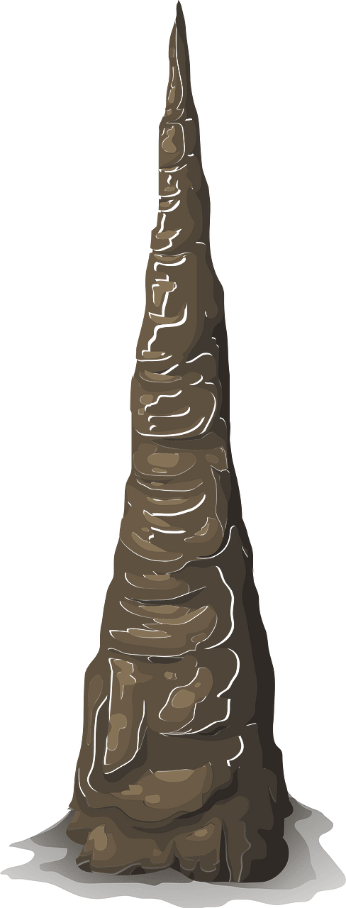 Dark stalagmite