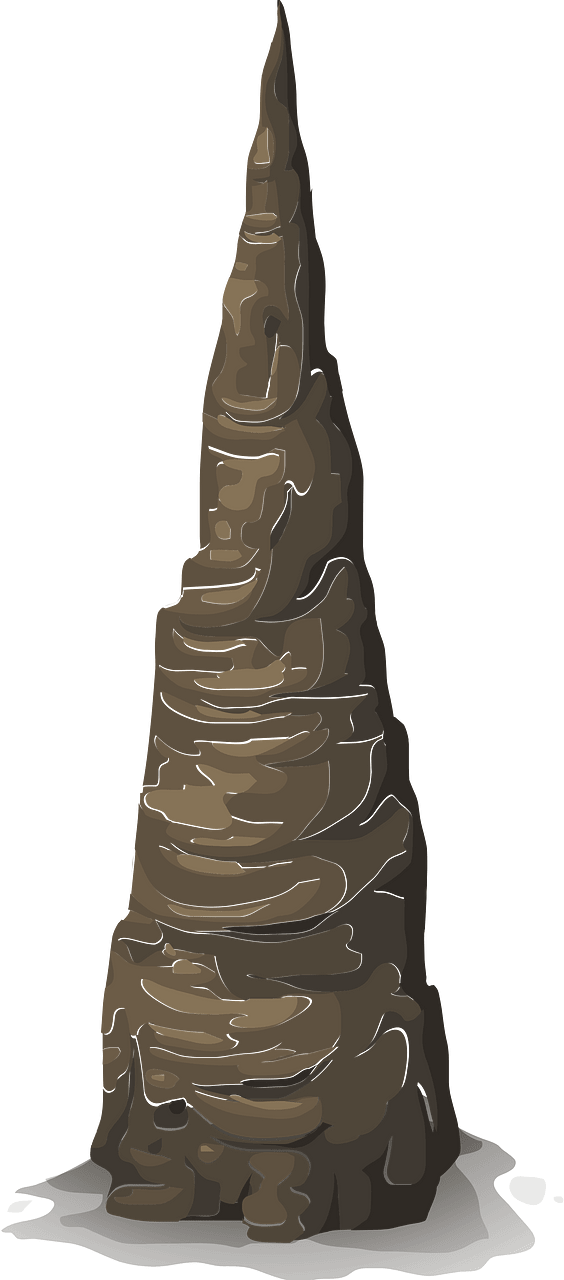 Dark stalagmite