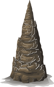 Dark stalagmite