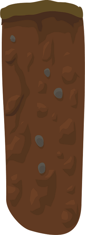Brown dirt crosssection sliver