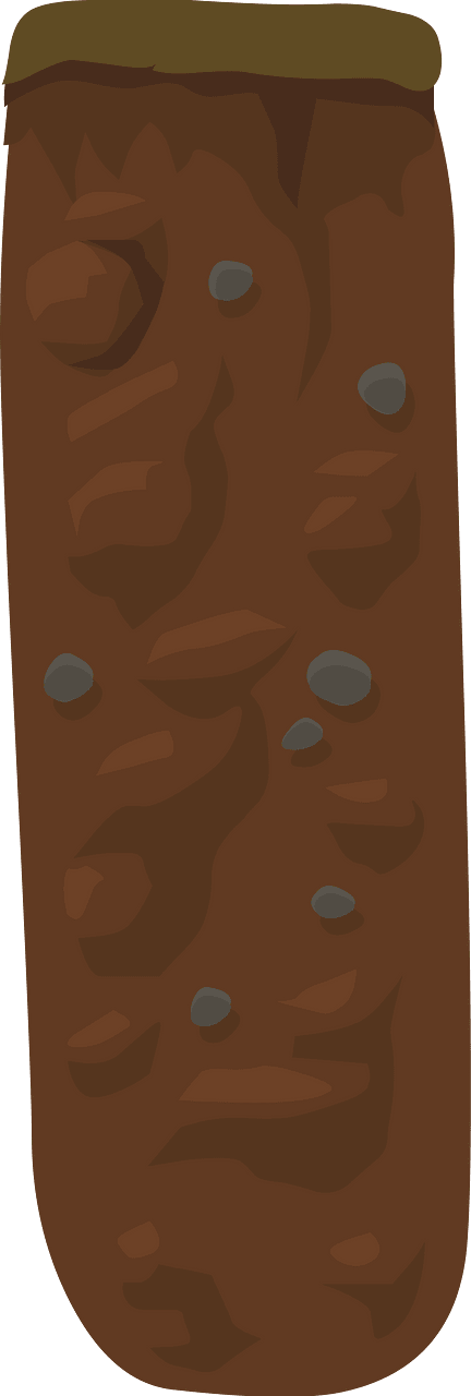 Brown dirt crosssection sliver