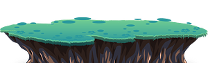 Green grass rock platform