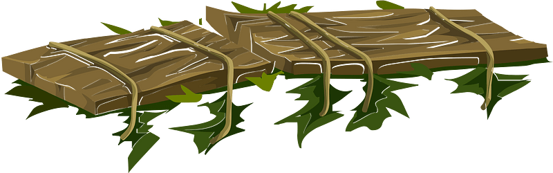 Green wooden platform