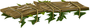 Green wooden platform