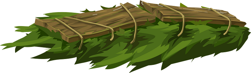 Green wooden platform