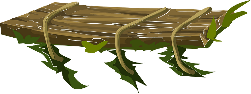 Green wooden platform