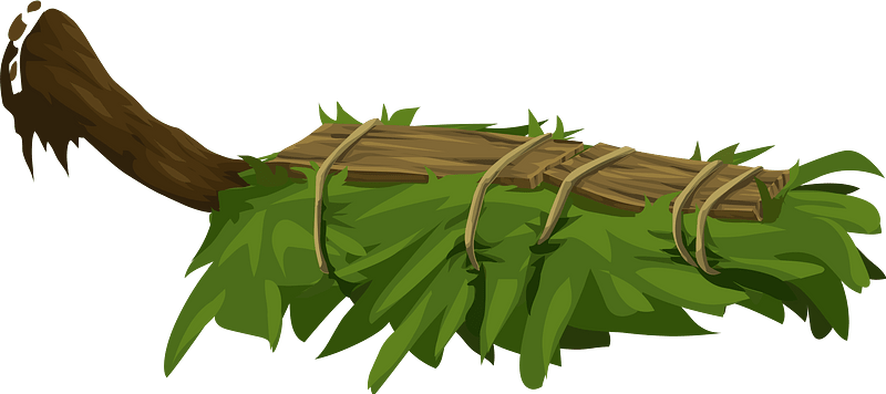 Green wooden platform