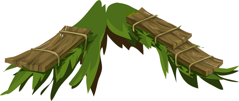Green wooden platform