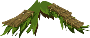 Green wooden platform