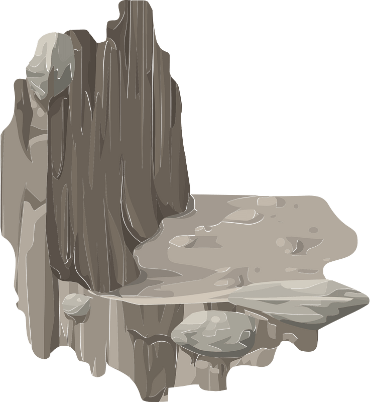 Grey rocky platform