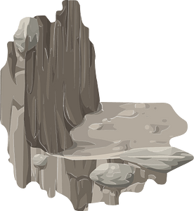 Grey rocky platform
