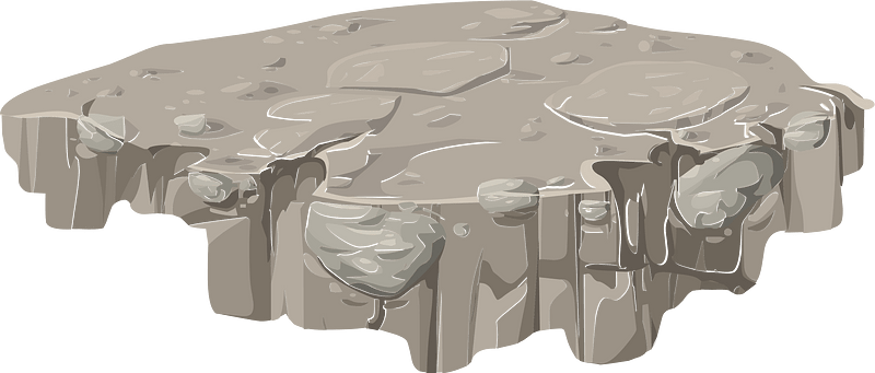 Grey rocky platform