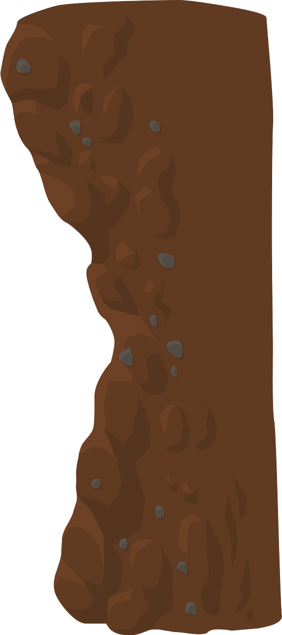 Brown ground crosssection pillar