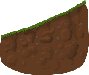 Brown ground crosssection short curve