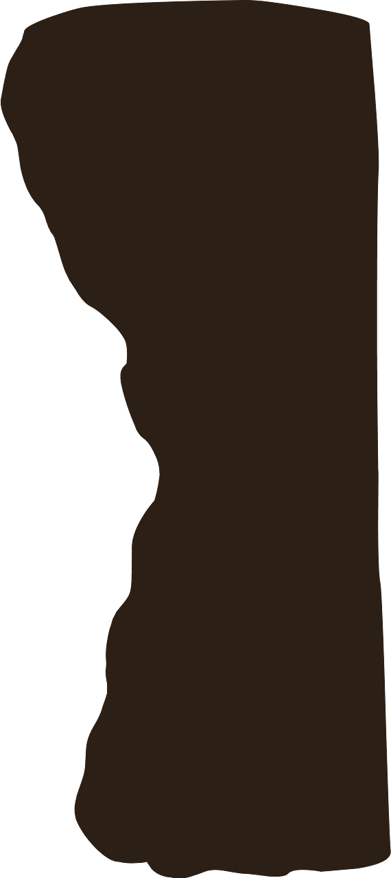 Brown ground crosssection underground pillar