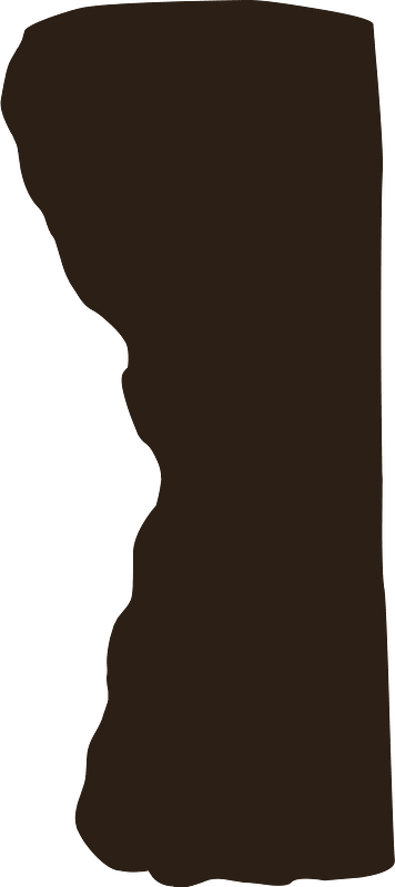 Brown ground crosssection underground pillar