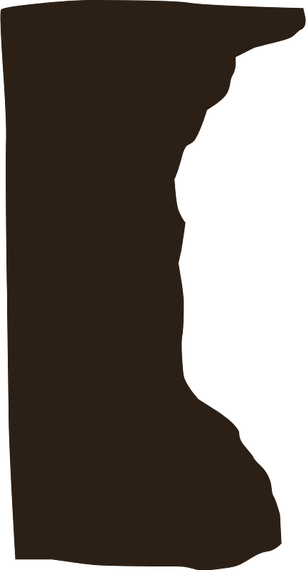 Brown ground crosssection underground pillar