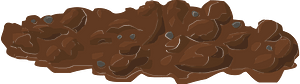 Brown ground crosssection underside short