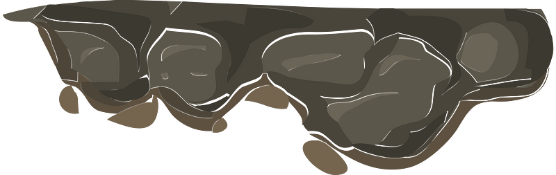 Brown ground heights front rock