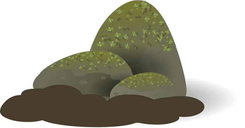 Green stone moss