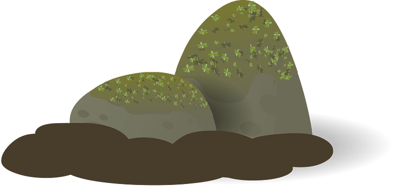 Green stone moss