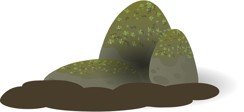 Green stone moss