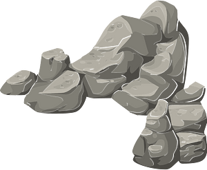 Grey rock rubble