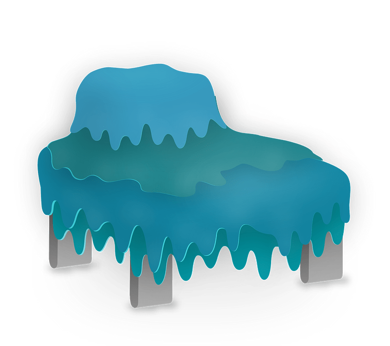 Blue waterfall bed