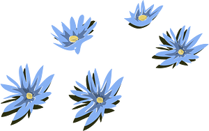 Branch flower brush blue