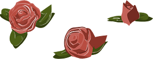 Branch rose brush red