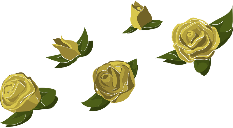 Branch rose brush yellow