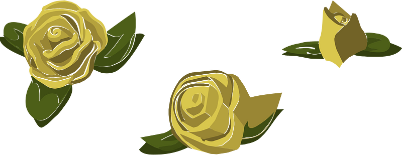 Branch rose brush yellow